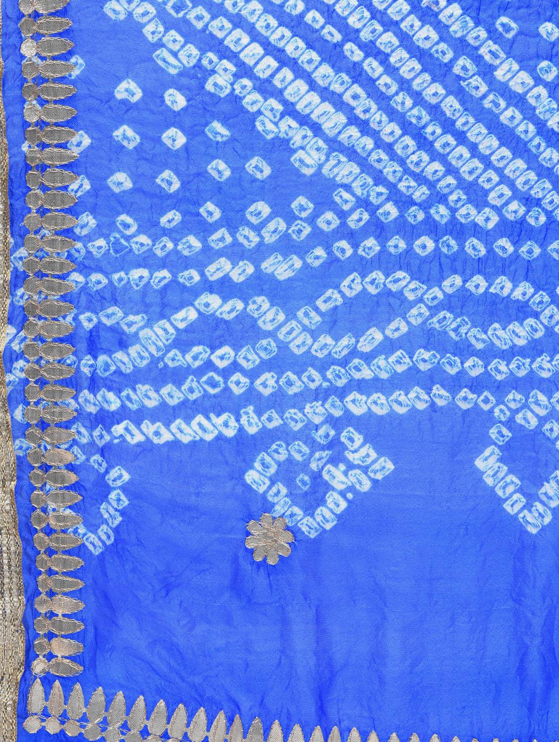 blue art silk bandhani dupatta - 15492334 - Zoom Image - 2
