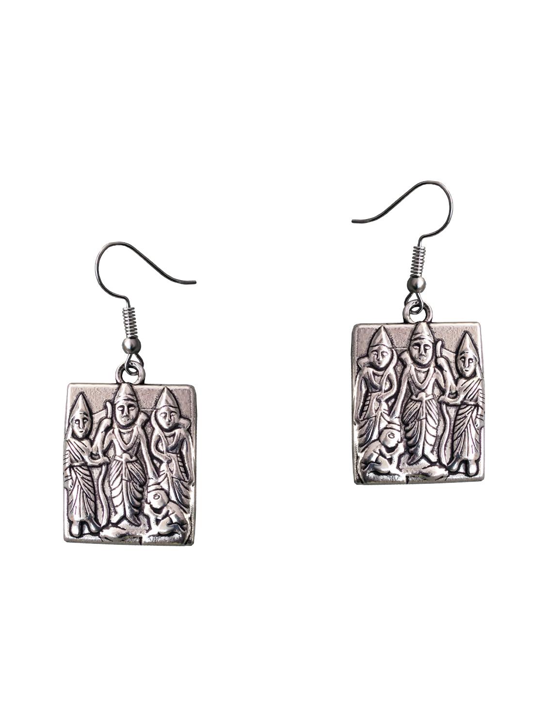 Silver Tone Tribal Earrings - 15492451 - Zoom Image - 1