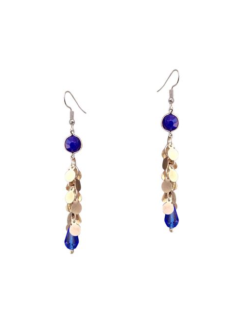 Blue Gold Tone Drop Earrings - 15492472 - Very Small Image - 1