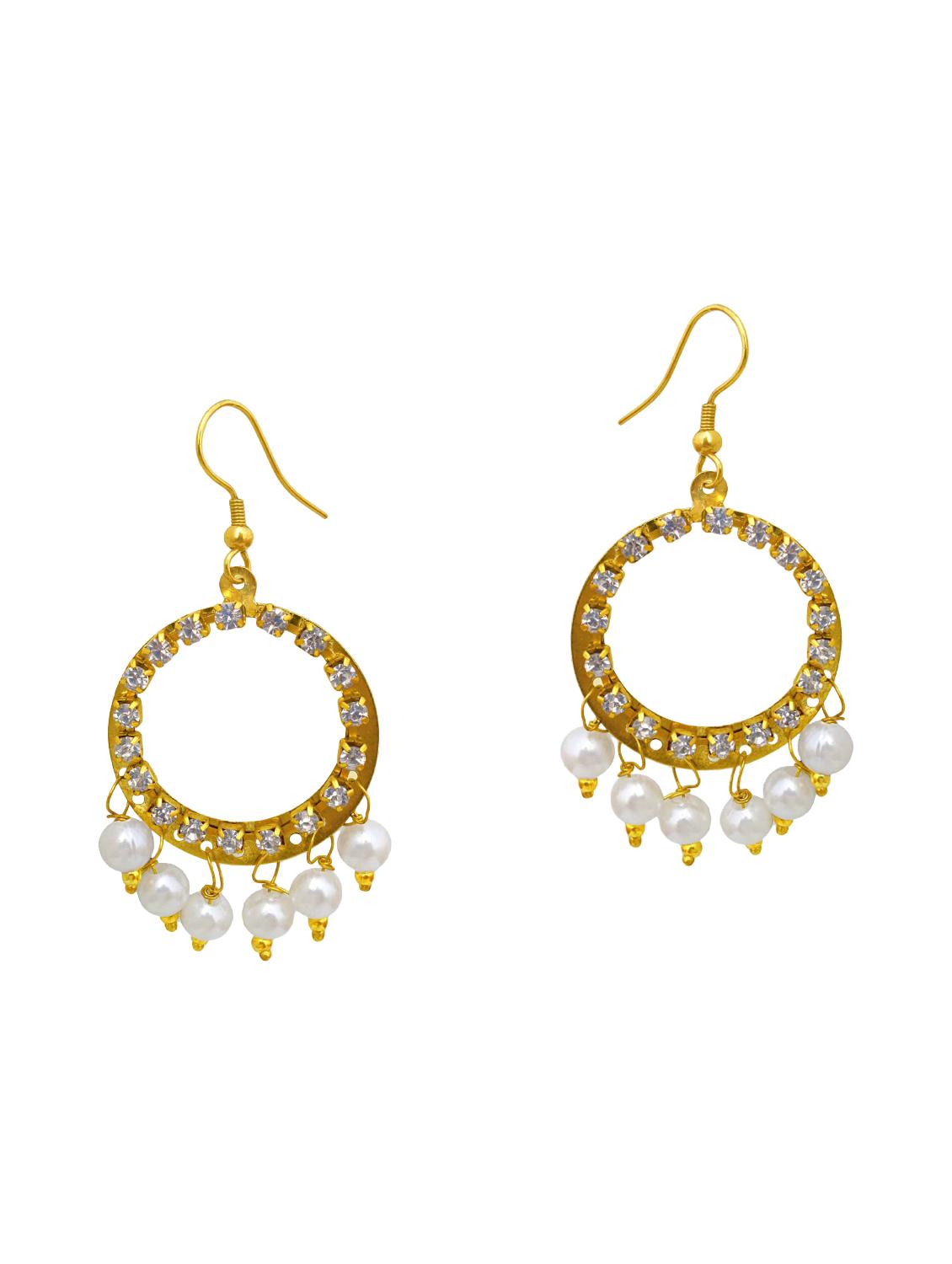 White Gold Tone Stone Earrings - 15492485 - Zoom Image - 1