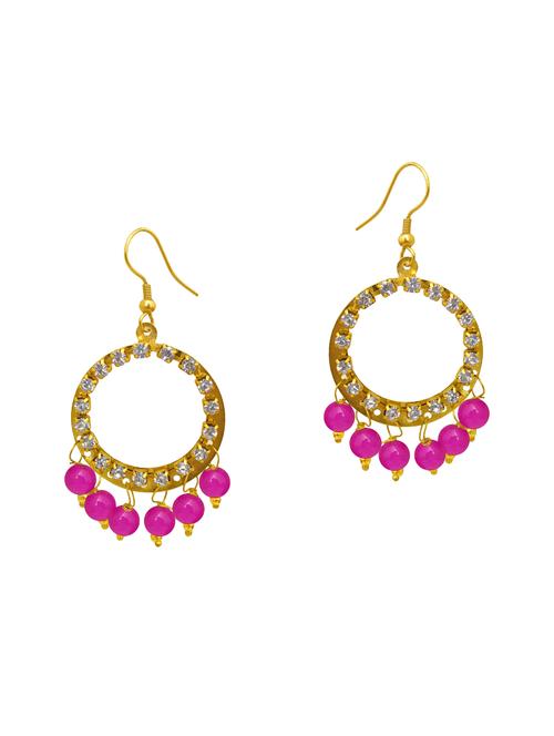 Pink Gold Tone Drop Earrings - 15492486 - Standard Image - 1