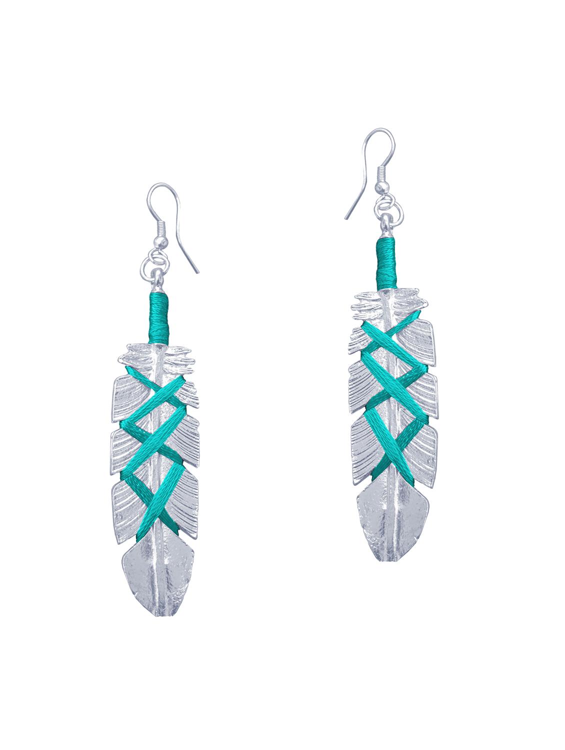 Blue Silver Tone Oxidized Earrings - 15492496 - Zoom Image - 1