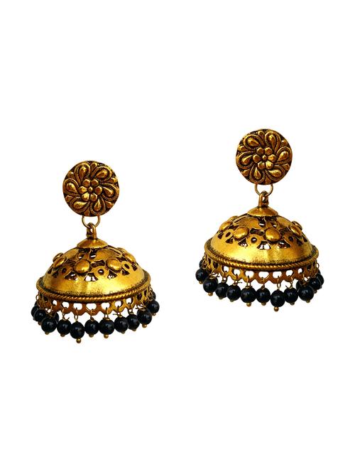 Black Gold Tone Oxidized Earrings - 15492500 - Standard Image - 1