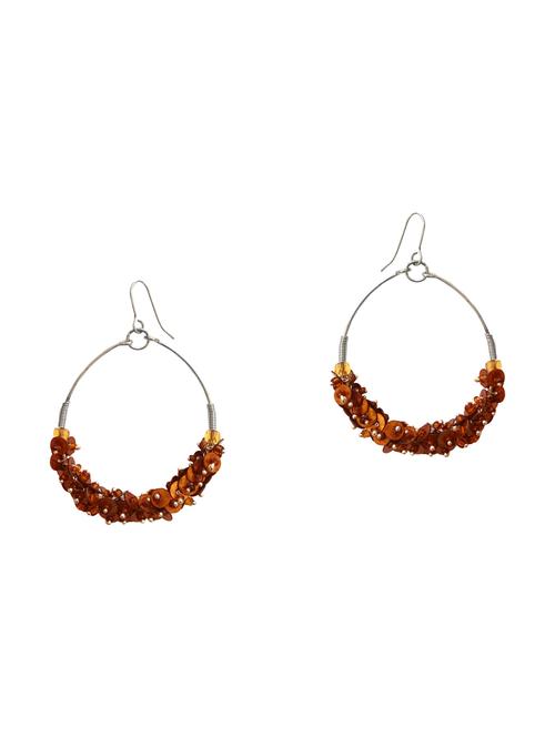 Brown Silver Tone Earrings - 15492502 - Standard Image - 1