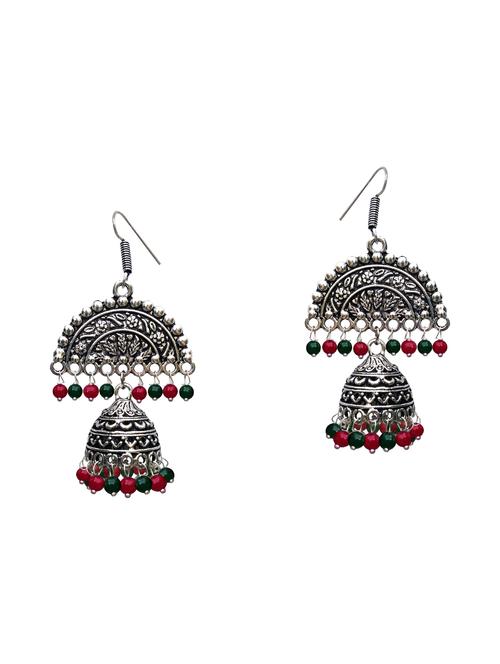 Silver oxidized Jhumka - 15492514 - Standard Image - 1
