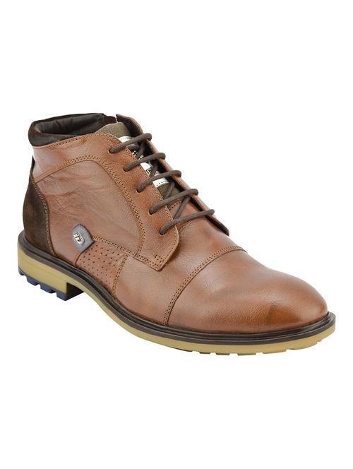 tan Leather low ankle derbys - 15492622 - Very Small Image - 1