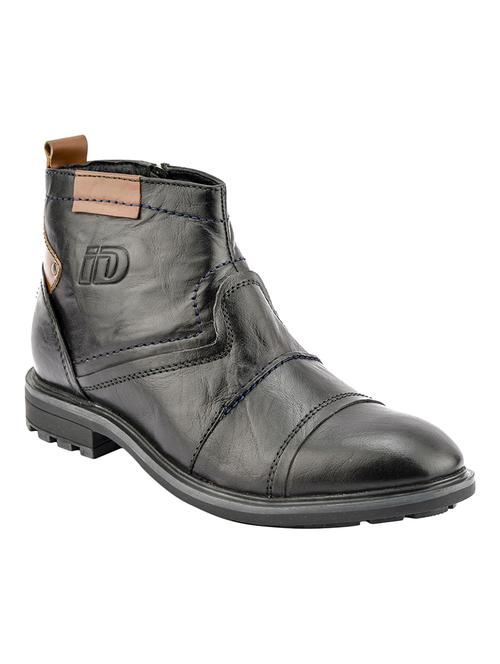 black Leather slip on boots - 15492623 - Standard Image - 1