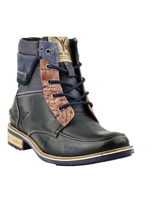 blue Leather high ankle boots - 15492632 - Very Small Image - 1