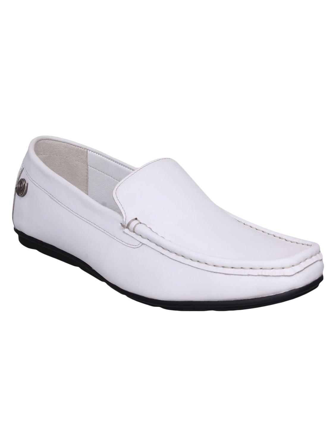 white leather slip on loafers - 15492647 - Zoom Image - 1