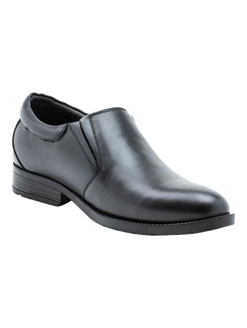black Leather formal slip ons - 15492680 - Standard Image - 1