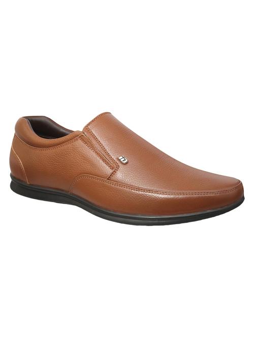 tan Leather formal slip ons - 15492736 - Standard Image - 1