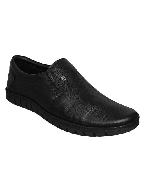 black Leather formal slip ons - 15492741 - Standard Image - 1