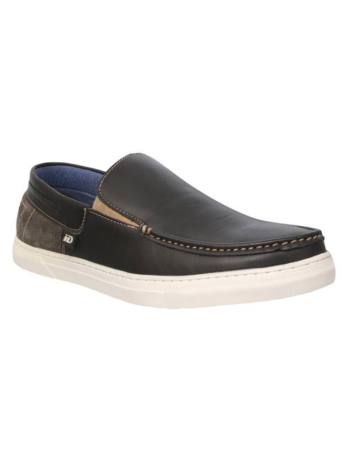 black Leather casual slip ons - 15492751 - Very Small Image - 1