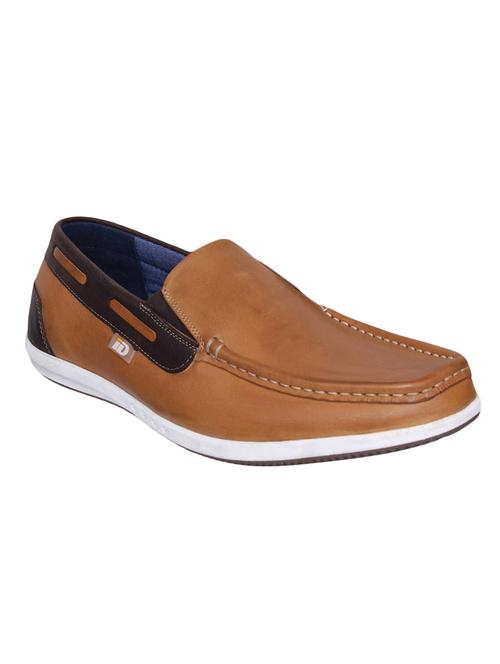 tan Leather casual slip ons - 15492769 - Very Small Image - 1