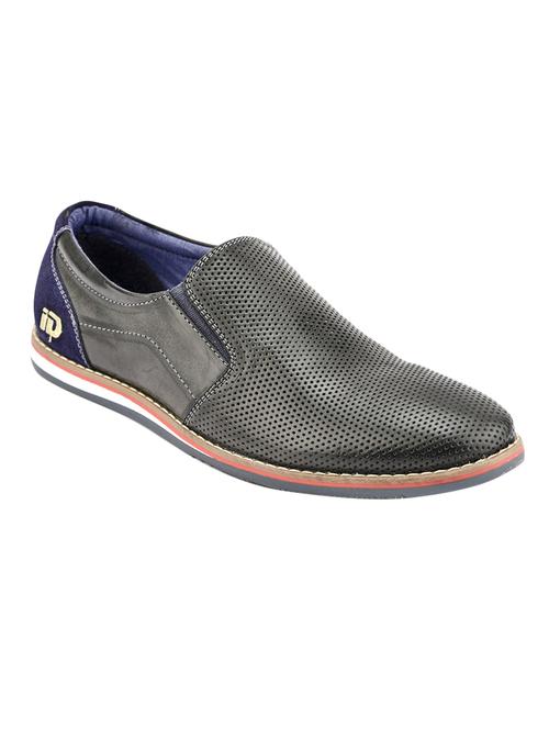 grey Leather casual slip ons - 15492826 - Very Small Image - 1
