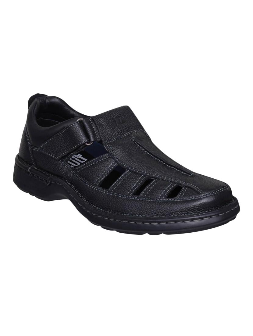 black leather slip on sandals - 15492878 - Zoom Image - 1