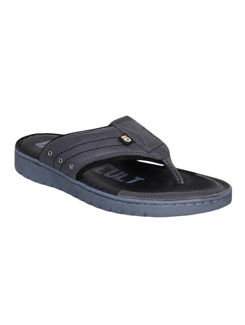 grey Leather toe separator slippers - 15492895 - Standard Image - 1