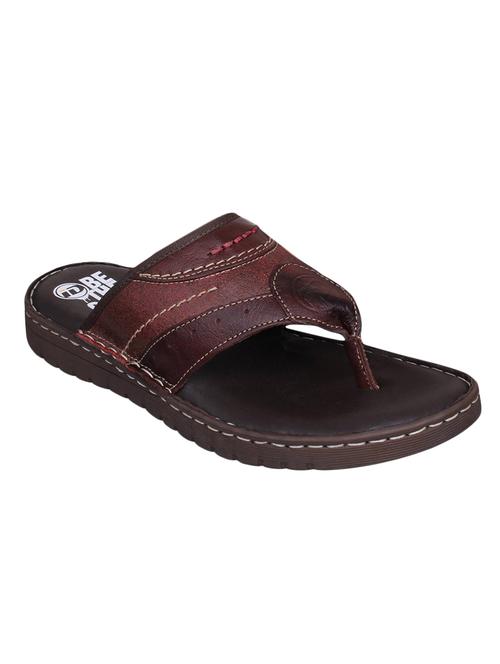 tan leatherette toe separator slippers - 15492899 - Standard Image - 1