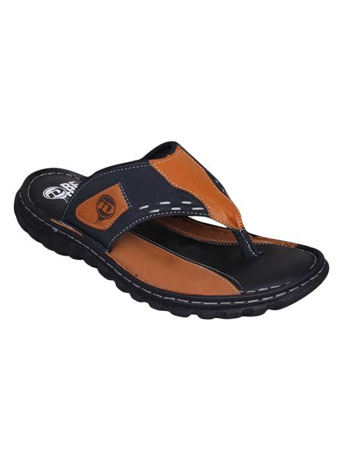 blue Leather toe separator slippers - 15492901 - Standard Image - 1