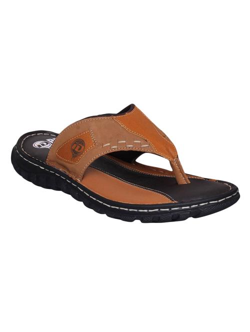 tan Leather toe separator slippers - 15492902 - Very Small Image - 1