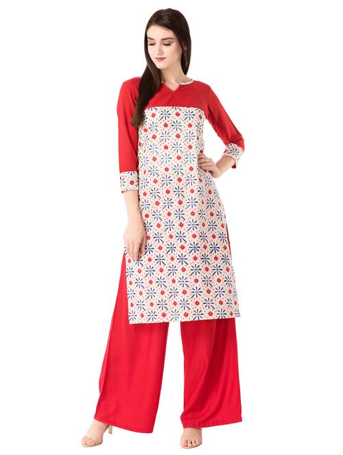 Printed straight kurta - 15493097 - Standard Image - 1