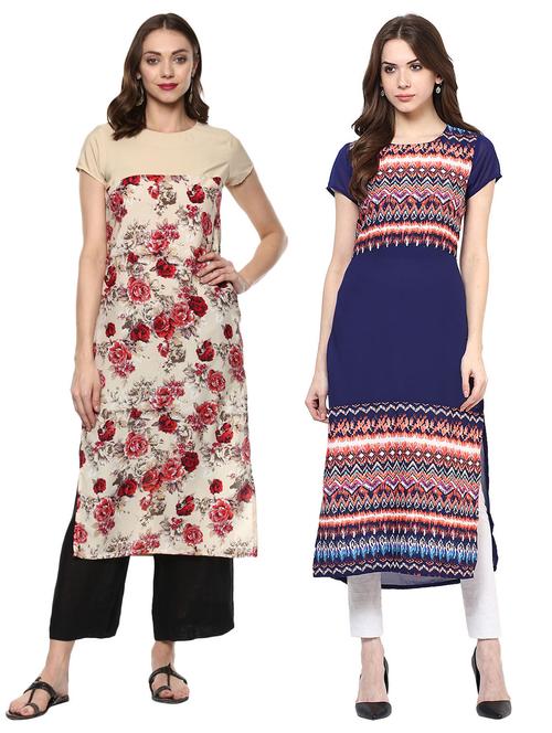multi colored combos kurta - 15493144 - Standard Image - 1