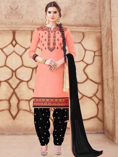 Embroidered unstitched salwar suit - 15493147 - Standard Image - 1