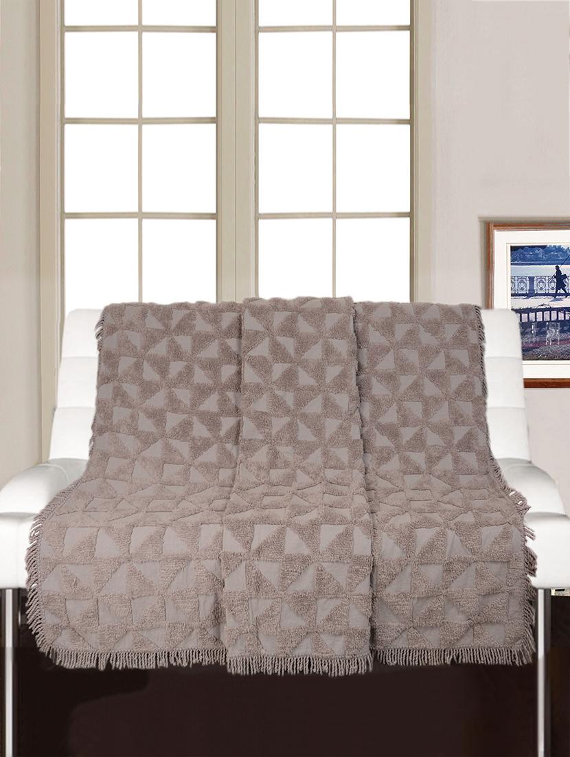 soft cotton unique design tufted set of 2 throws - 15493310 - Zoom Image - 1