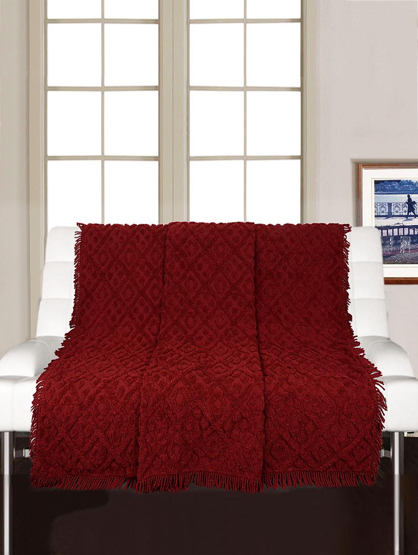 soft cotton unique design tufted set of 2 throws - 15493321 - Zoom Image - 1