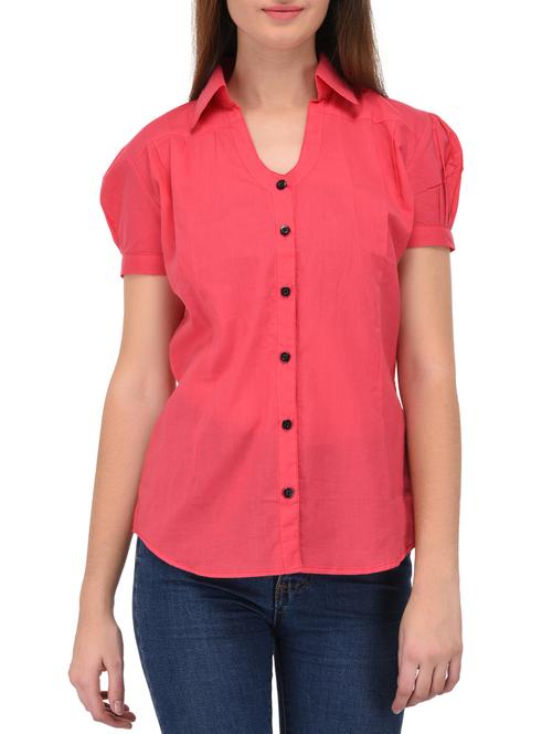 puff sleeved solid shirt - 15493446 - Standard Image - 1