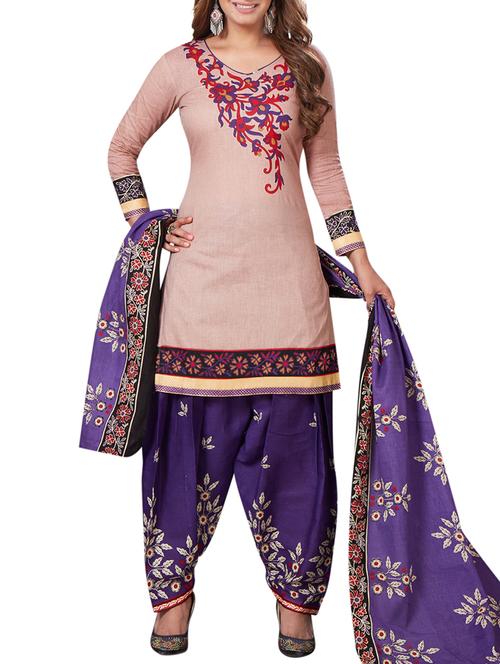 Printed unstitched salwar suit - 15493459 - Very Small Image - 1