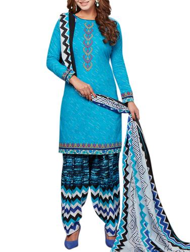 Printed unstitched salwar suit - 15493467 - Very Small Image - 1