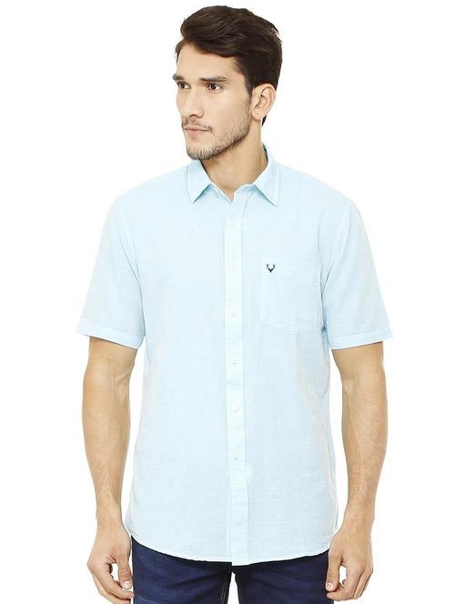 blue cotton casual shirt - 15493476 - Very Small Image - 1