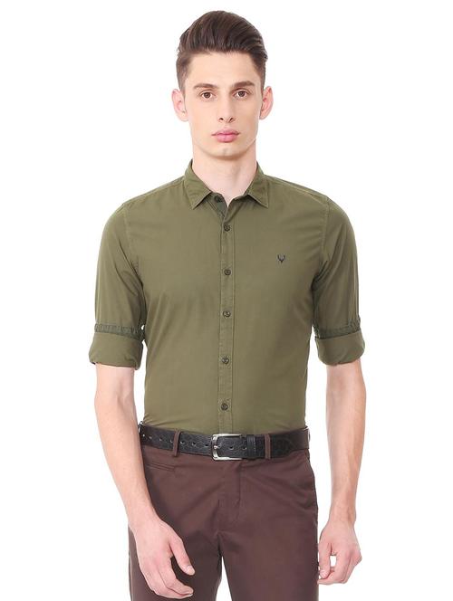 green cotton casual shirt - 15493484 - Very Small Image - 1