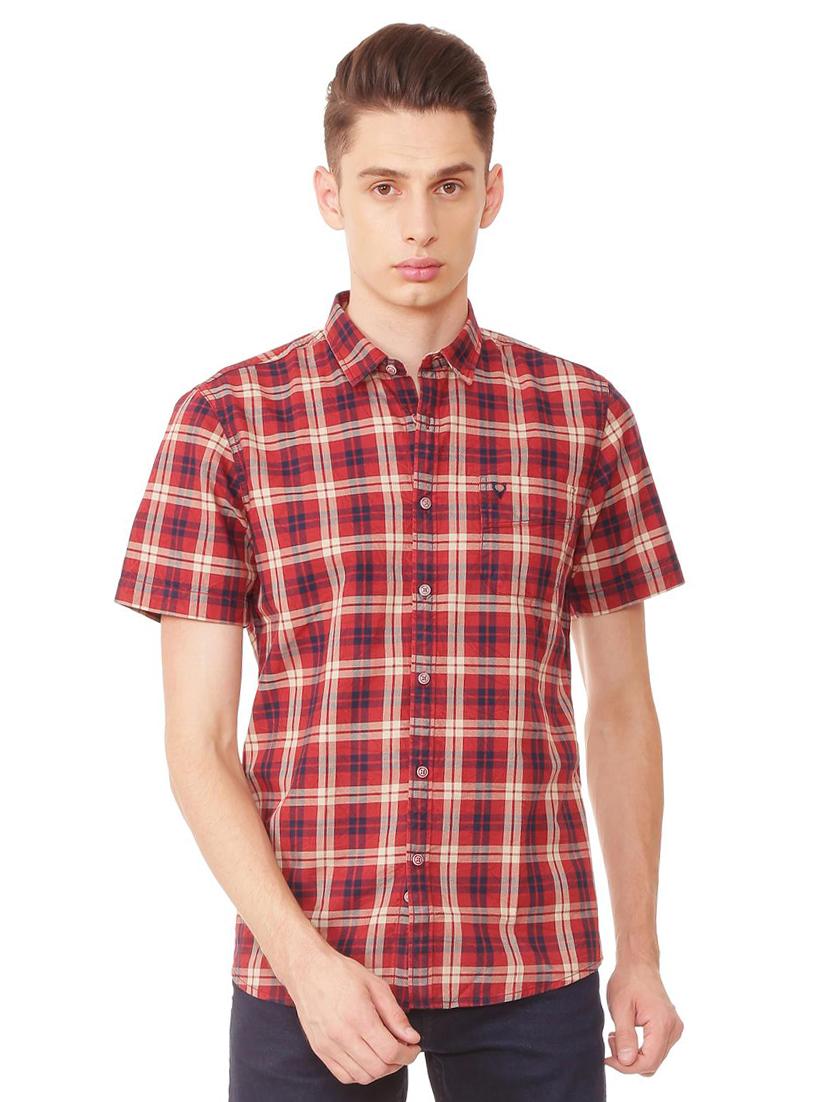 red cotton casual shirt - 15493487 - Zoom Image - 1