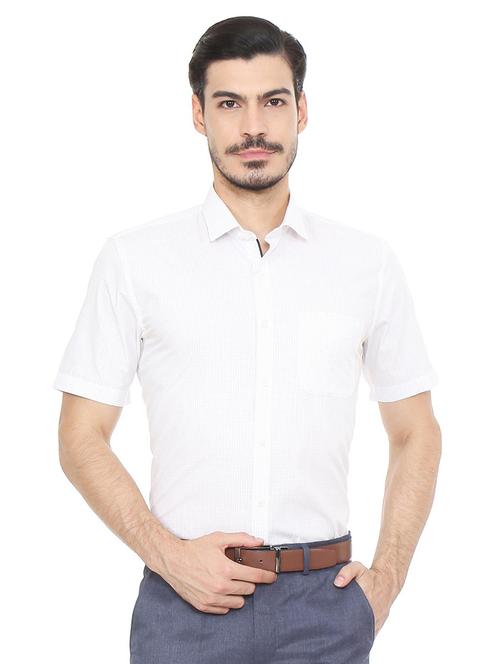 white cotton blend formal shirt - 15493498 - Standard Image - 1