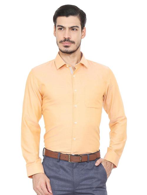orange cotton blend formal shirt - 15493499 - Standard Image - 1