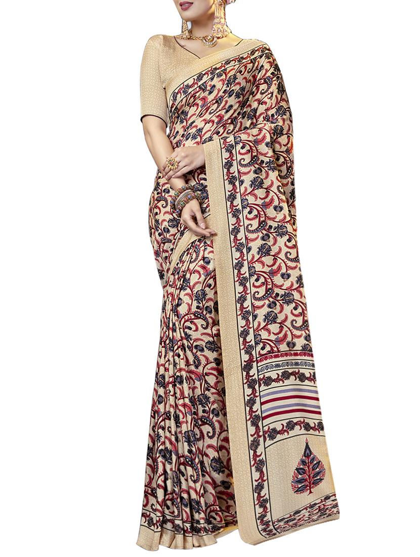 paisley printed saree with blouse - 15493599 - Zoom Image - 1