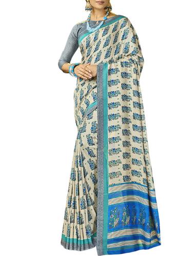Ditsy floral printed saree with blouse - 15493605 - Very Small Image - 1