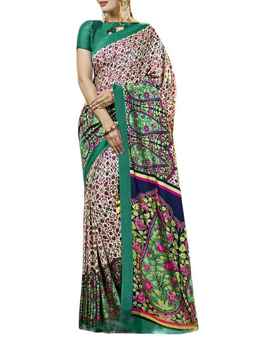 Ditsy floral printed saree with blouse - 15493607 - Very Small Image - 1