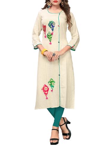 A-line patch work kurta - 15493801 - Very Small Image - 1