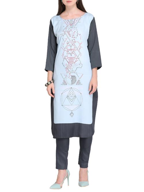 Printed straight kurta - 15493853 - Standard Image - 1