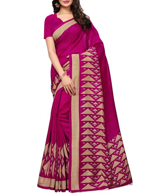 Geometrical bordered saree with blouse - 15494196 - Very Small Image - 1