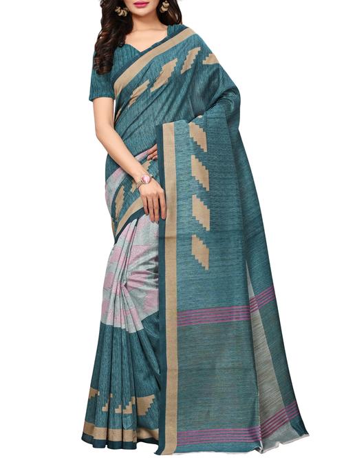 Geometrical printed saree with blouse - 15494215 - Standard Image - 1