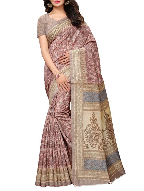 Geometrical printed saree with blouse - 15494216 - Standard Image - 1