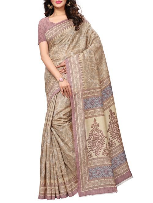 Geometrical printed saree with blouse - 15494217 - Standard Image - 1