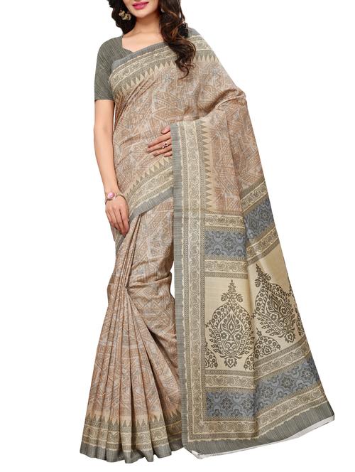 Geometrical printed saree with blouse - 15494218 - Standard Image - 1