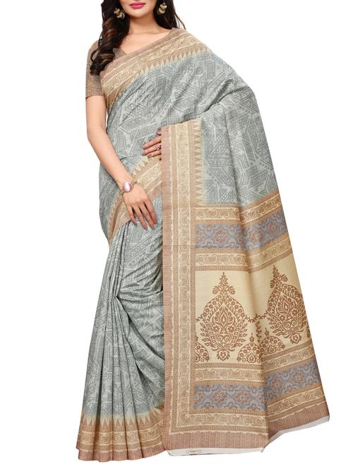 Geometrical printed saree with blouse - 15494219 - Standard Image - 1