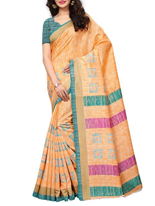Geometrical printed saree with blouse - 15494222 - Standard Image - 1