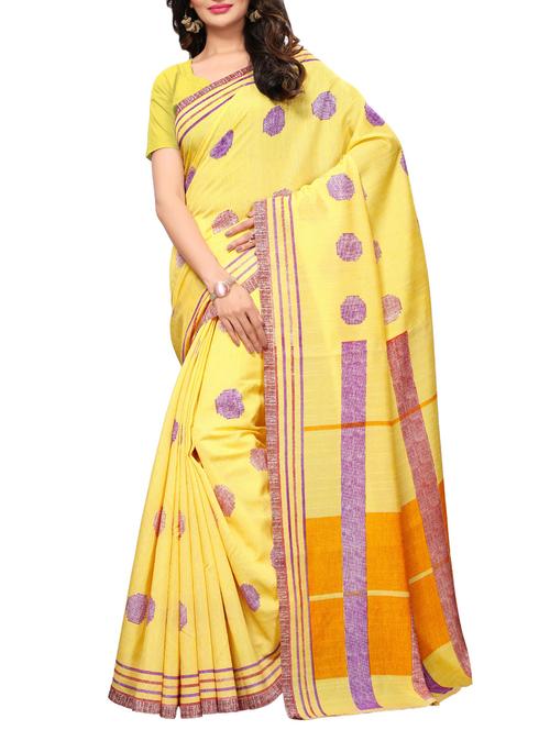 Polka dots printed saree with blouse - 15494231 - Standard Image - 1